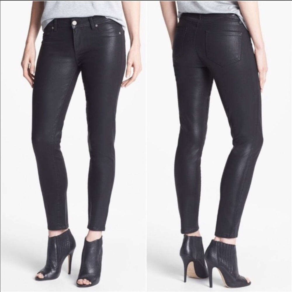 Paige Denim Verdugo Black Ankle Skinny Jeans 25
